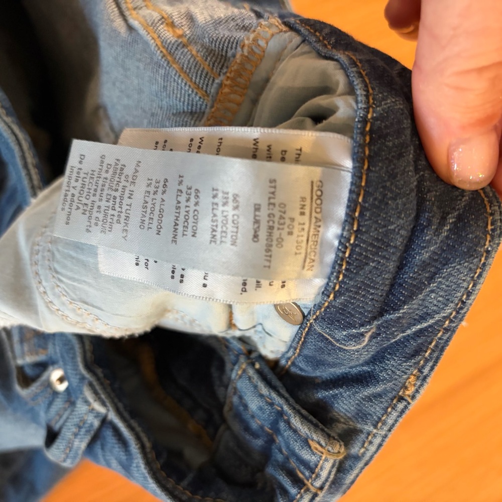 Good American High Rise Straight Leg Jeans Size 27 Medium Wash Denim Size 4 - Picture 4 of 4